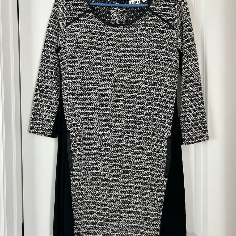 Cato Black and Gray Long Sleeve Dress